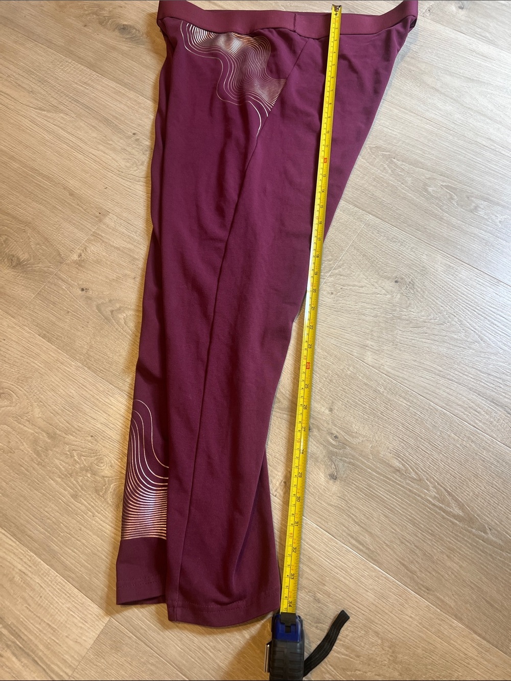 adidas Burgundy High-Waist Performance Leggings XL - Picture 7 of 8